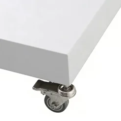 Ombrellone decentrato quadrato in alluminio con base (3 x 3 m) Elyra Metallico lucido e Bianco
