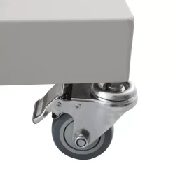 Ombrellone decentrato rettangolare in alluminio con base (3 x 4 m) Elyra effetto legno e Bianco
