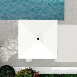 Ombrellone quadrato Alluminio (2,5 X 2,5 m) Yucatan Effetto legno e Bianco