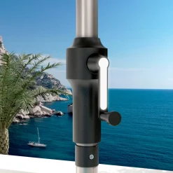 Ombrellone rotondo alluminio (D3,5 m) Yucatan Grigio e Bianco