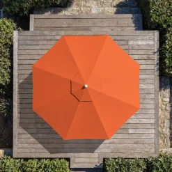 Ombrellone rotondo in alluminio (D3,3 m) Elyra Metallizzato brillante e Terracotta