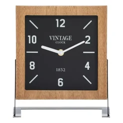 Orologio da tavolo legno (H23 cm) Silence Vintage