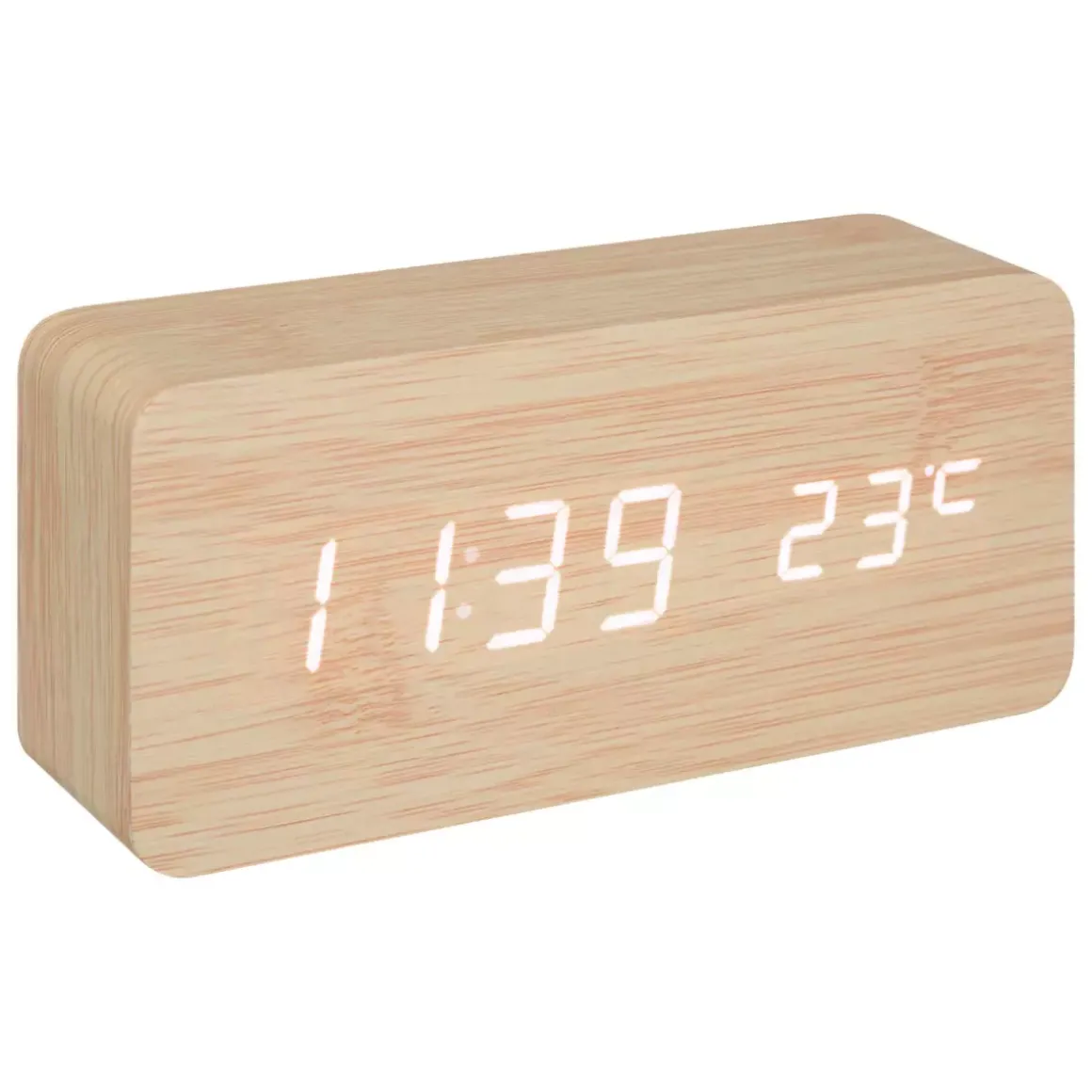 Orologio digitale con sveglia Gamiel legno Naturale
