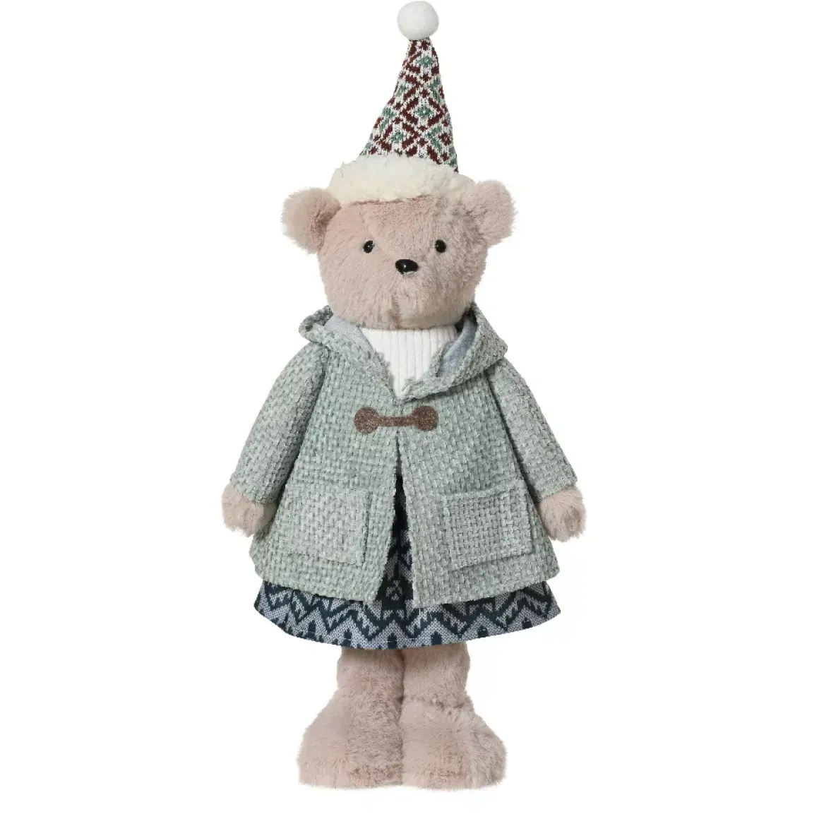 Orsetta delle nevi (H53 cm) Gabrielle Beige e verde chiaro