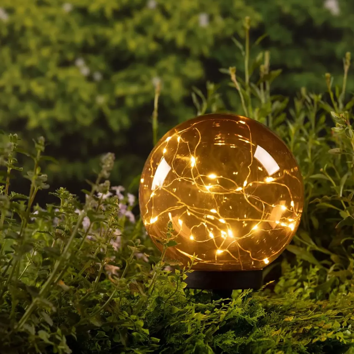 Paletto da giardino solare Crystal 30 LED Arancione