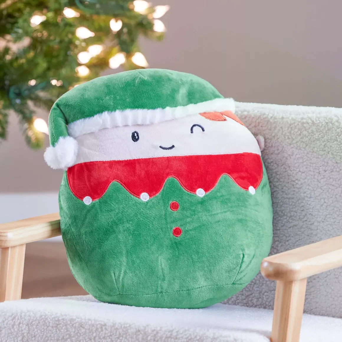 Peluche (H32 cm) Folletto di Natale Allegro Verde