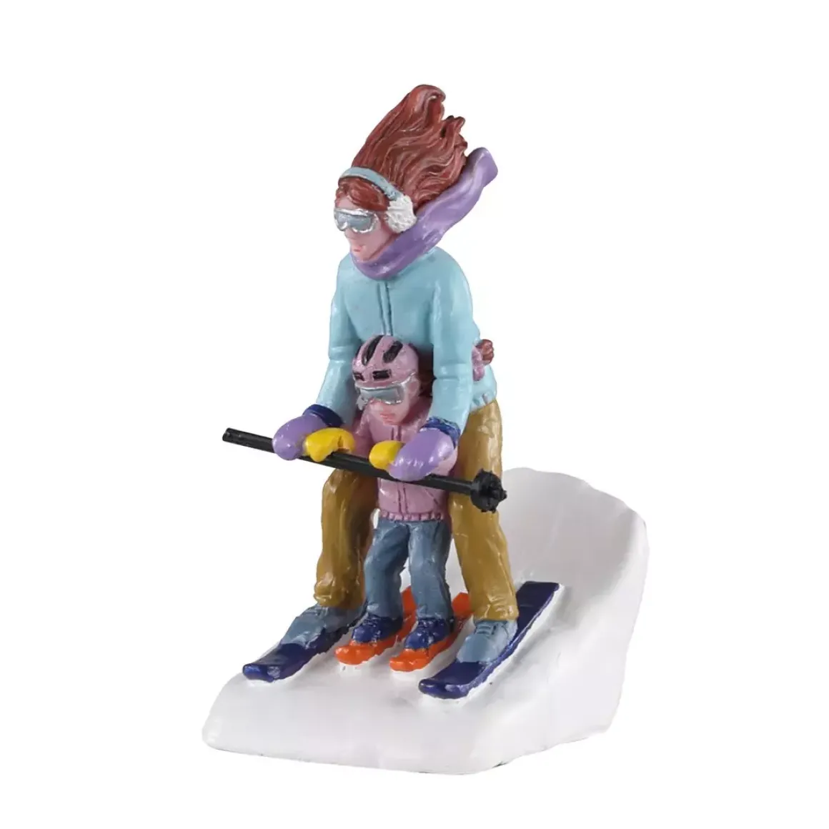 Personaggi Lemax Io e la mamma a sciare