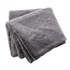 Clearance Piumino in finta pelliccia Finn Grigio Copriletti, Trapuntine E Runner Letto
