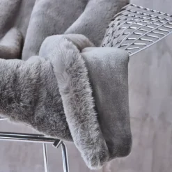 Clearance Piumino in finta pelliccia Finn Grigio Copriletti, Trapuntine E Runner Letto