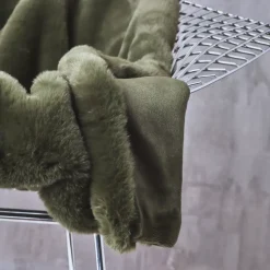 Best Piumino in finta pelliccia Finn Verde kaki Copriletti, Trapuntine E Runner Letto