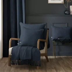 Plaid cotone (130 x 160 cm) Sixtine Blu notte