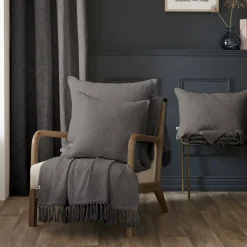 Online Plaid cotone Sixtine Grigio ardesia Plaid E Teli Copritutto|Copriletti, Trapuntine E Runner Letto