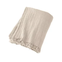 Sale Plaid garza di cotone (160 cm) Gaïa pampa Plaid E Teli Copritutto|Copriletti, Trapuntine E Runner Letto