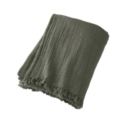 Sale Plaid garza di cotone (220 cm) Gaïa Plaid E Teli Copritutto|Copriletti, Trapuntine E Runner Letto