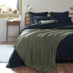 Sale Plaid garza di cotone (220 cm) Gaïa Plaid E Teli Copritutto|Copriletti, Trapuntine E Runner Letto