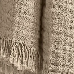 New Plaid garza di cotone Gaïa Beige pampa Plaid E Teli Copritutto