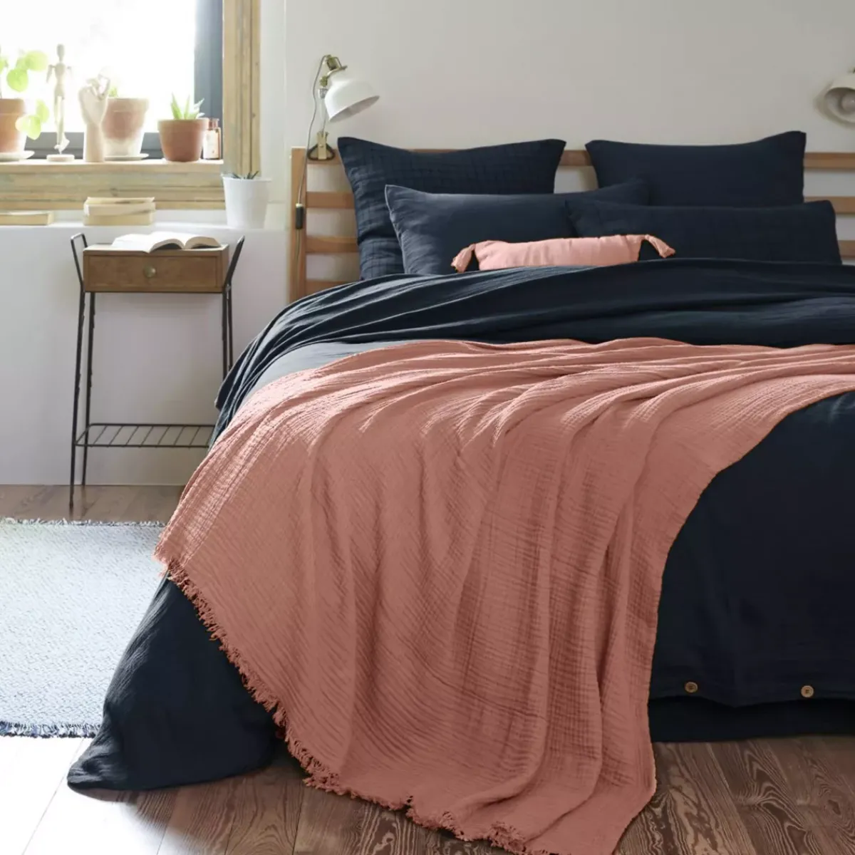 Hot Plaid garza di cotone Gaïa Plaid E Teli Copritutto|Copriletti, Trapuntine E Runner Letto
