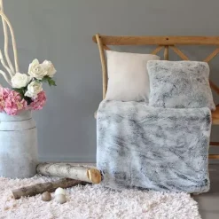 Plaid imitazione pelliccia Orso Grigio