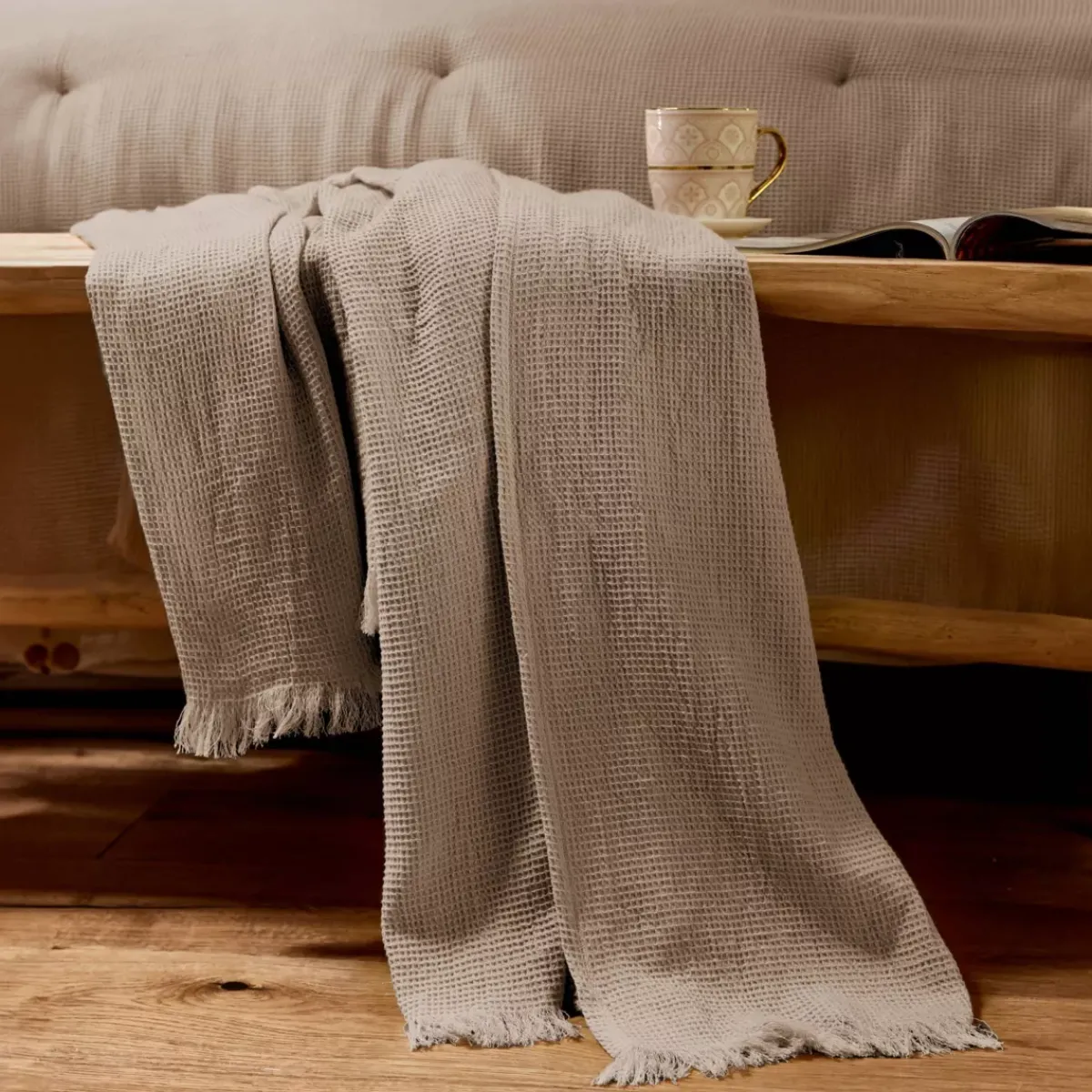 Online Plaid in cotone a nido d'ape (130 x 160 cm) Eva Plaid E Teli Copritutto
