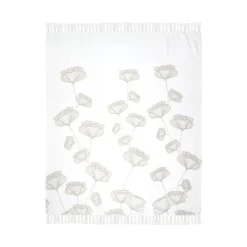 Plaid in cotone riciclato morbido (125 x 150 cm) Oriana Ecru