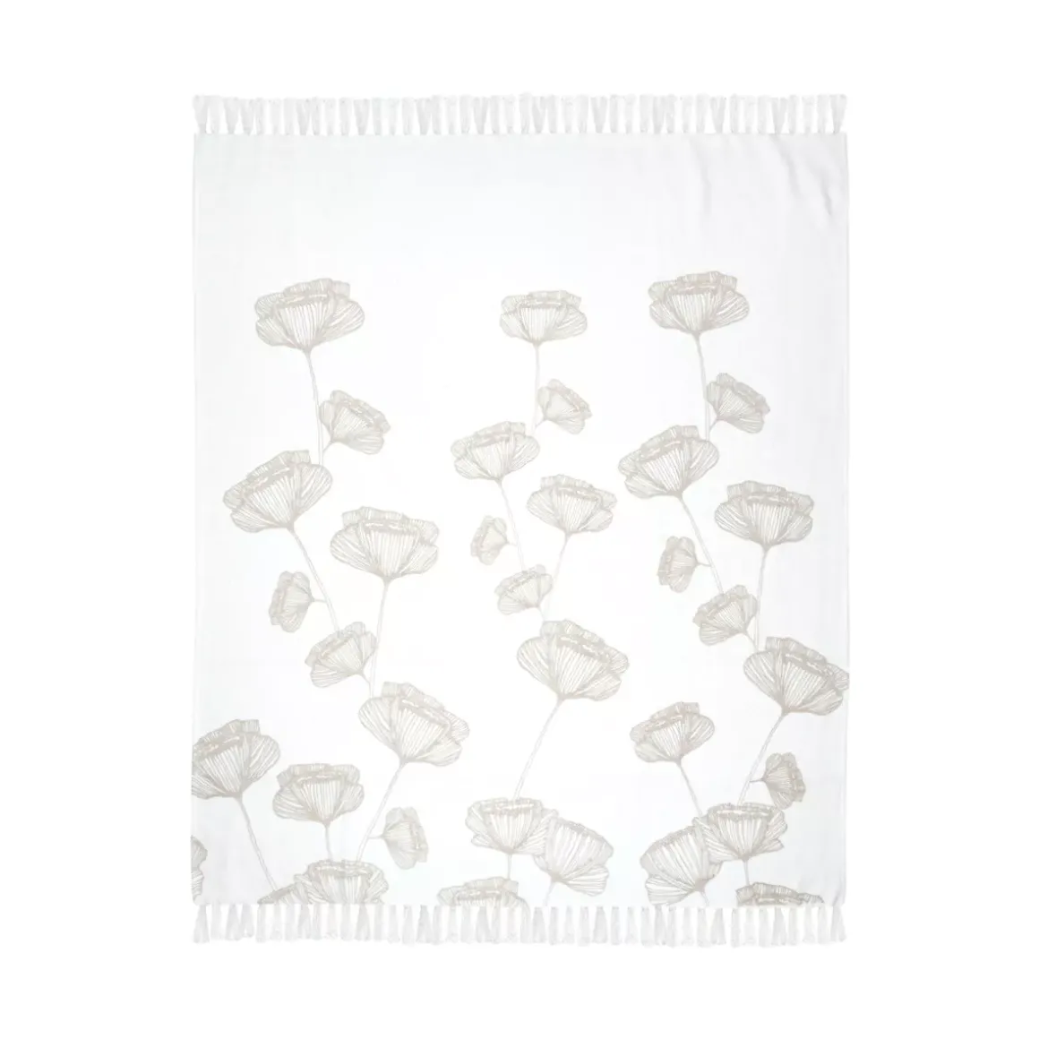 Plaid in cotone riciclato morbido (125 x 150 cm) Oriana Ecru