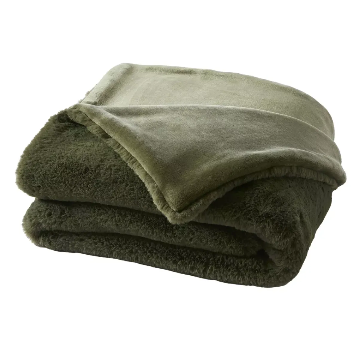 Online Plaid in finta pelliccia Finn Verde kaki Plaid E Teli Copritutto