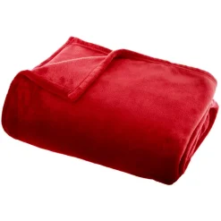 Discount Plaid morbida di flanella (130 x 180 cm) Didou Rossa Plaid E Teli Copritutto