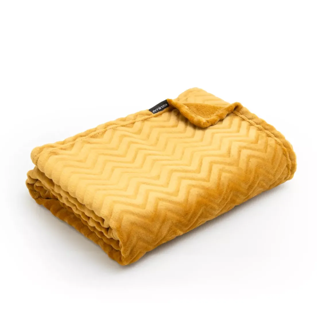 Plaid morbida di flanella (180 x 230 cm) Zag Giallo senape