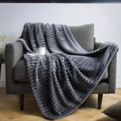 Plaid morbido (150 cm) Kalie Grigio Plaid E Teli Copritutto