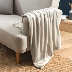 Best Plaid morbido flanella (125 x 150 cm) Didou greige Plaid E Teli Copritutto