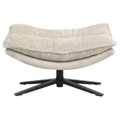 Poggiapiedi in tessuto testurizzato (H45,5 cm) Oblo Beige