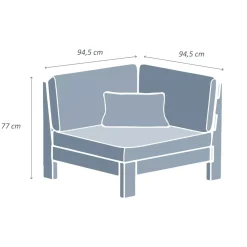 New Poltrona da giardino ad angolo Bornéo Grigio Tavolini Da Giardino, Divani