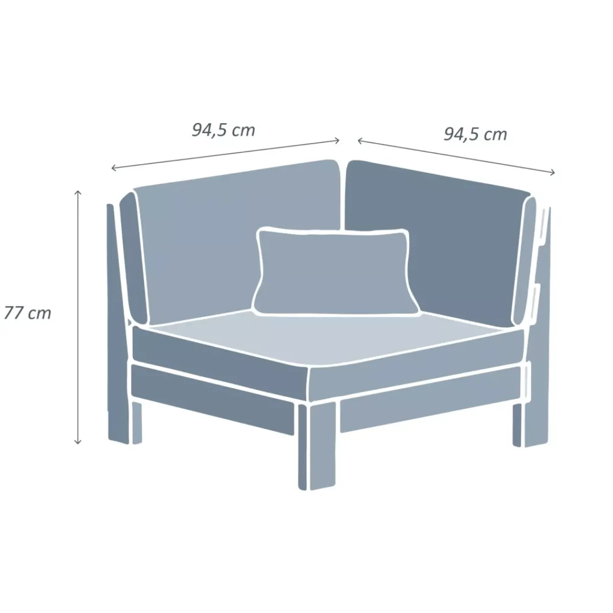 New Poltrona da giardino ad angolo Bornéo Grigio Tavolini Da Giardino, Divani