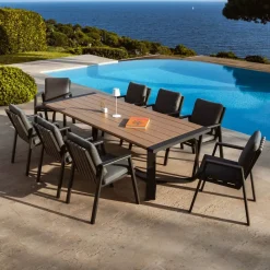 Outlet Poltrona da giardino alluminio Long Beach Grigio Sedie Da Giardino
