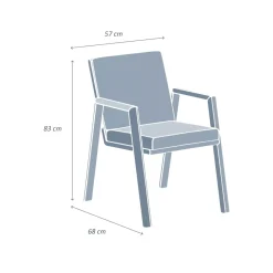 Outlet Poltrona da giardino alluminio Long Beach Grigio Sedie Da Giardino