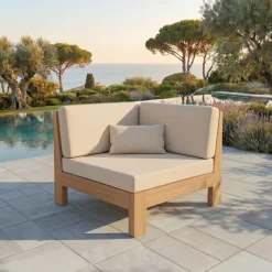 Best Poltrona da giardino angolare legno di acacia Bornéo Tavolini Da Giardino, Divani