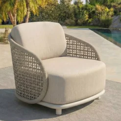 Discount Poltrona da giardino effetto rattan e alluminio Riviera Poltrona Relax|Tavolini Da Giardino, Divani
