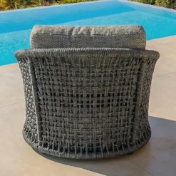 Hot Poltrona da giardino effetto rattan e alluminio Riviera Grigio Poltrona Relax|Tavolini Da Giardino, Divani