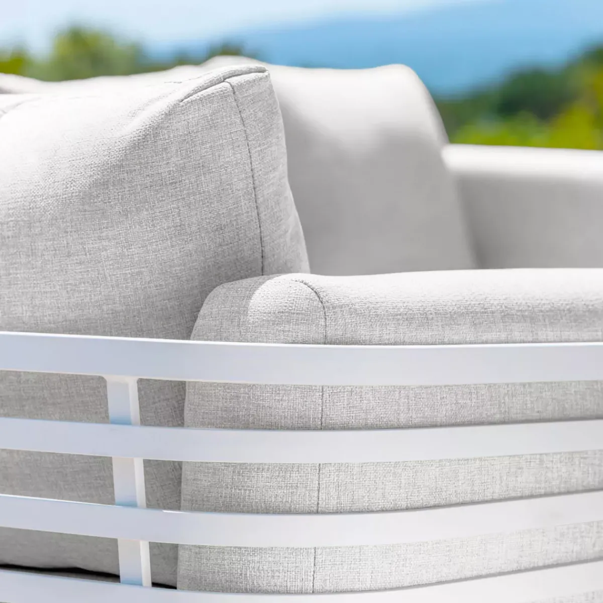 Poltrona da giardino in alluminio Monte Carlo Bianco e grigio chiaro Poltrona Relax|Tavolini Da Giardino, Divani