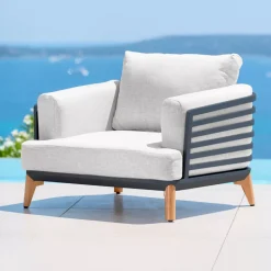 Online Poltrona da giardino in alluminio Monte Carlo Grigio antracite e grigio chiaro Poltrona Relax|Tavolini Da Giardino, Divani