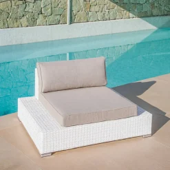 Online Poltrona da giardino in resina intrecciata Palma bianco e tortora Poltrona Relax|Tavolini Da Giardino, Divani