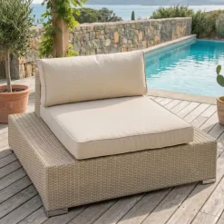 Poltrona da giardino in resina intrecciata Palma Grigio e beige Poltrona Relax|Tavolini Da Giardino, Divani