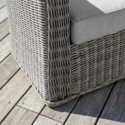 Poltrona da giardino in resina intrecciata Calvi Grigio chiaro Poltrona Relax|Tavolini Da Giardino, Divani