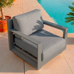 Discount Poltrona da giardino relax in alluminio Elba Grigio Poltrona Relax|Tavolini Da Giardino, Divani