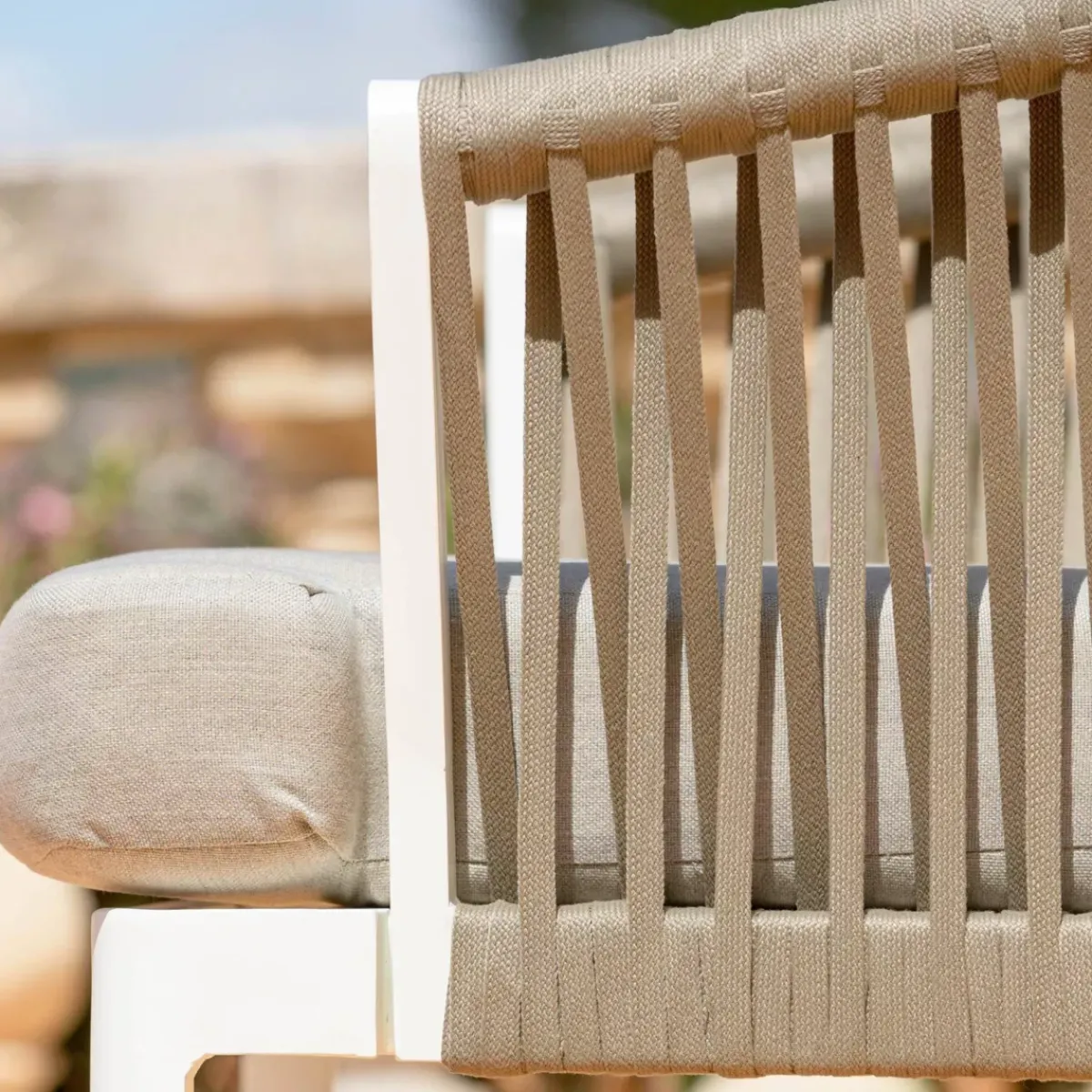 Clearance Poltrona da giardino rilassante in alluminio Amalfi Bianco e tortora Poltrona Relax|Tavolini Da Giardino, Divani