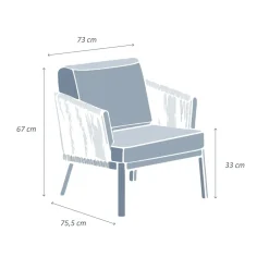 Discount Poltrona da giardino rilassante in alluminio Amalfi Grigio antracite e grigio chiaro Poltrona Relax|Tavolini Da Giardino, Divani