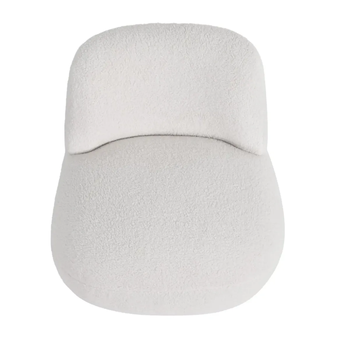 Poltrona girevole in bouclé (seduta 45 cm) Nyxor Ecru