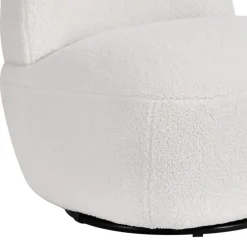 Poltrona girevole in bouclé (seduta 45 cm) Nyxor Ecru