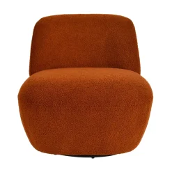 Poltrona girevole in bouclé (seduta 45 cm) Nyxor Terracotta
