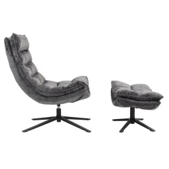 Poltrona girevole in tessuto (seduta 45 cm) Brava Grigio scuro